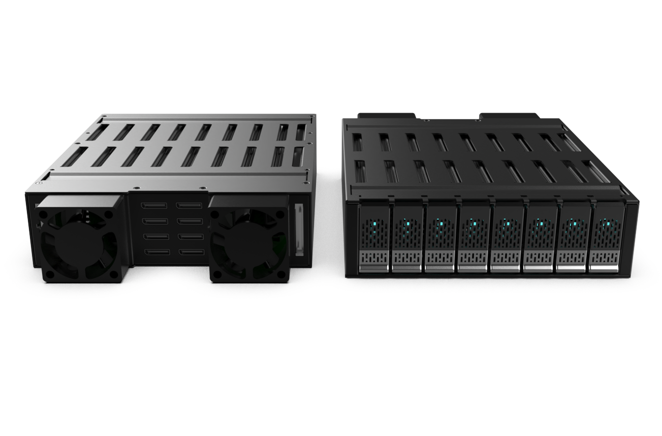 8 Bay M.2 NVMe SSD PCIe 4.0 Mobile Rack Enclosure (SI-5238U.2 mini)